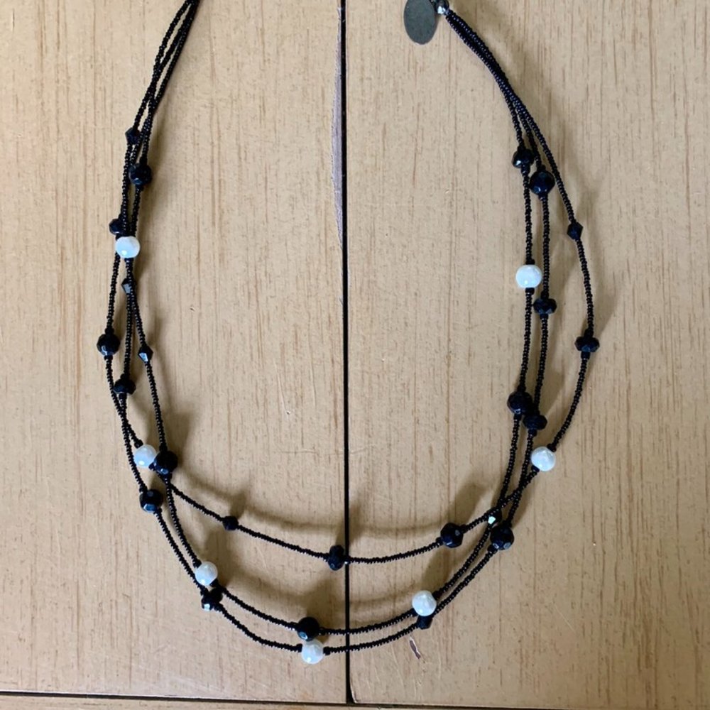 White House Black Market Beaded Tiered Necklace